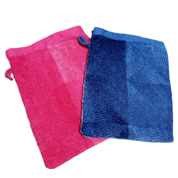 ΣΕΤ 2 τεμ. βαμβακερά πετσετέ γάντια μπάνιου ροζ & γαλάζιο ( 20 χ 17 εκ.) - 100% βαμβακερό - 4