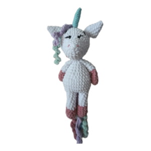 Πλεκτος μονόκερος βελουτε/ stuffed crochet unicorn - λούτρινα