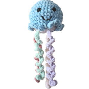 Πλεκτή μέδουσα βελουτέ/ stuffed crochet jellyfish - λούτρινα