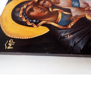 Παναγία - Χειροποίητη Εικόνα Σε Ξύλο 14x21cm - πίνακες & κάδρα, πίνακες ζωγραφικής, εικόνες αγίων - 3