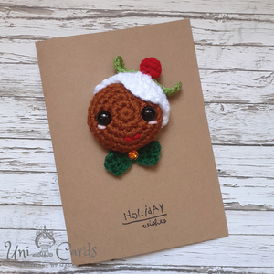 Χριστουγεννιάτικη κάρτα - Gingerbread Man - νήμα, ευχετήριες κάρτες - 2