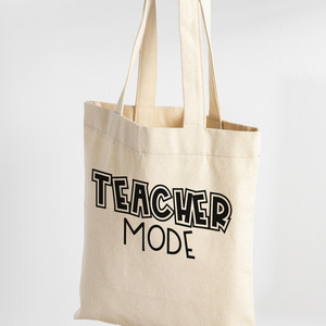 Δώρο για δασκάλα υφασμάτινη τσάντα 40x38 εκατοστά, βαμβακερή μπέζ τσάντα για βιβλία και ψώνια, χειροποίητο δώρο για δασκάλα - ύφασμα, δώρο, tote - 2