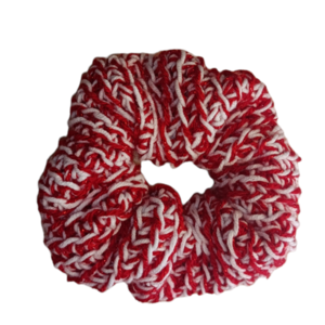 Christmas χειροποίητο πλεκτό scrunchie - μαλλί, λαστιχάκια μαλλιών