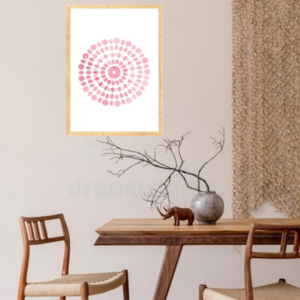Κάδρο JAPANDI STYLE με ξύλινη κορνίζα σε φυσικό χρώμα (42 χ 32 εκ. ) - διακόσμηση σαλονιού, πίνακες ζωγραφικής - 5