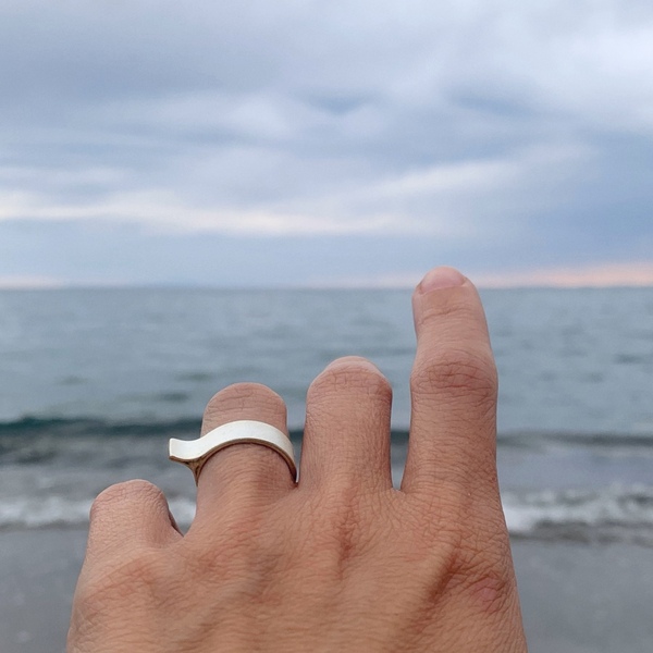 beachbreak| δαχτυλίδι από ασήμι 925 - ασήμι, μοναδικό, μοντέρνο, καλοκαίρι, ασήμι 925, ασήμι 925, δαχτυλίδι, χειροποίητα, minimal, μικρά, boho, rock, σταθερά - 2