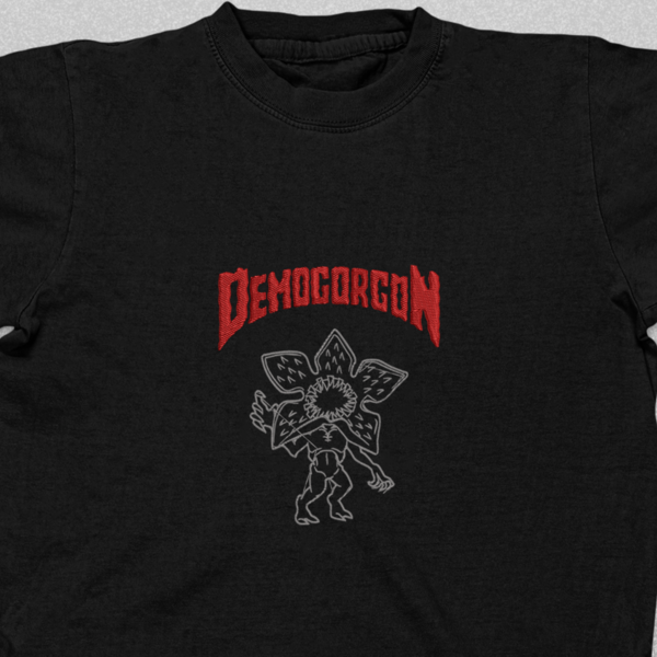 Βαμβακερό μπλουζάκι με κεντητό σχέδιο Stranger Things Demogorgon - βαμβάκι, κεντητά - 3