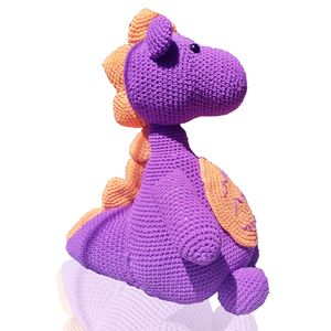 Χειροποίητο πλεκτό Dino amigurumi 30cm με βαμβάκι. - λούτρινα, δώρα για παιδιά, πλεκτή, amigurumi