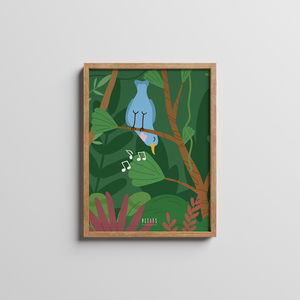 Παιδική αφίσα 50x70cm | Hello Βaby Birds | Αποχρώσεις του πράσινου χωρίς κάδρο | χωρίς κάδρο, χαρτί illustration 200gr - πίνακες & κάδρα, παιδικό δωμάτιο, ζωάκια, παιδικά κάδρα