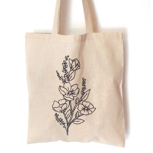 Τσάντα πολλαπλών χρήσεων - flowers - - ύφασμα, ώμου, all day, tote, πάνινες τσάντες