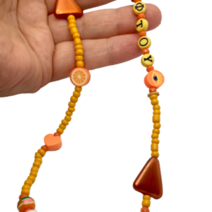 Phone strap - Λουράκι για το κινητό orange - charms, λουράκια - 4