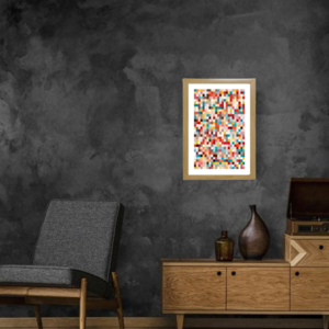 Κάδρο abstract art print " pixel " με ξύλινη κορνίζα σε φυσικό ή μαύρο χρώμα (32 χ 22 εκ. ) - πίνακες & κάδρα, διακόσμηση σαλονιού - 4