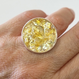 Δαχτυλίδι κίτρινο με ημιπολύτιμες πέτρες citrine - ημιπολύτιμες πέτρες, γεωμετρικά σχέδια, μεγάλα, αυξομειούμενα, φθηνά - 5