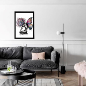 Κάδρο " lady butterfly " - ΨΗΦΙΑΚΟ ΑΡΧΕΙΟ - Α3 ( 29,7 χ 42 εκ. ) - πίνακες & κάδρα, αφίσες, διακόσμηση σαλονιού - 3
