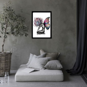 Κάδρο " lady butterfly " - ΨΗΦΙΑΚΟ ΑΡΧΕΙΟ - Α3 ( 29,7 χ 42 εκ. ) - πίνακες & κάδρα, αφίσες, διακόσμηση σαλονιού - 4
