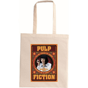 tote bag οικολογική-Pulp Fiction-2 - ύφασμα, ώμου, tote, πάνινες τσάντες, φθηνές
