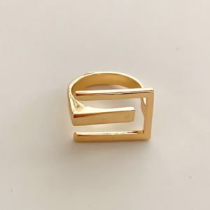 Ατσάλινο Γυναικείο Δαχτυλίδι Μαιανδρος σε χρώμα χρυσό ,μέγεθος αυξομειούμενο. - γεωμετρικά σχέδια, ατσάλι, αυξομειούμενα, φθηνά - 2