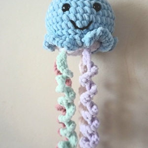 Πλεκτή μέδουσα βελουτέ/ stuffed crochet jellyfish - λούτρινα - 3