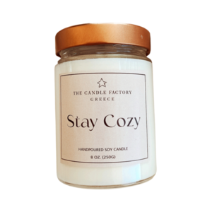The Candle Factory Stay Cozy Χειροποίητο Κερί Σόγιας 250ml - αρωματικά κεριά, κερί σόγιας