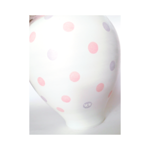 Κουμπαράς πήλινος πουά παστέλ ροζ-μωβ αποχρώσεις Γίγας 38εκ.ύψος - κορίτσι, όνομα - μονόγραμμα, δώρα για βάπτιση, κουμπαράδες, βρεφικά - 2