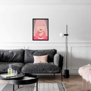 Κάδρο abstract art print " pink lady " με ξύλινη κορνίζα σε φυσικό ή μαύρο χρώμα (32 χ 22 εκ. ) - πίνακες & κάδρα, διακόσμηση σαλονιού - 5