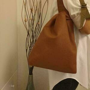 Χειροποίητη δερμάτινη τσάντα ώμου japanese bag καφέ ταμπά 29Χ31 - animal print, ώμου, all day, δερματίνη - 3