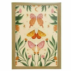 Καδράκι " πεταλούδες " με ξύλινη κορνίζα σε φυσικό χρώμα (21 χ 16 εκ. ) - πίνακες & κάδρα, διακόσμηση σαλονιού