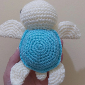 Χελωνάκι σε μωβ και μπλε αποχρώσεις (12 εκ μήκος - 7 εκ πλάτος) - crochet turtle - δώρο, χελώνα, λούτρινα, βρεφικά, δώρο γέννησης - 2