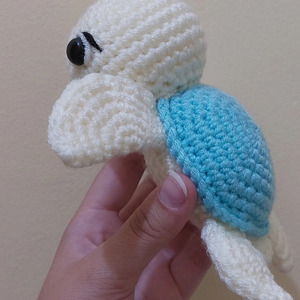 Χελωνάκι σε μωβ και μπλε αποχρώσεις (12 εκ μήκος - 7 εκ πλάτος) - crochet turtle - δώρο, χελώνα, λούτρινα, βρεφικά, δώρο γέννησης - 4