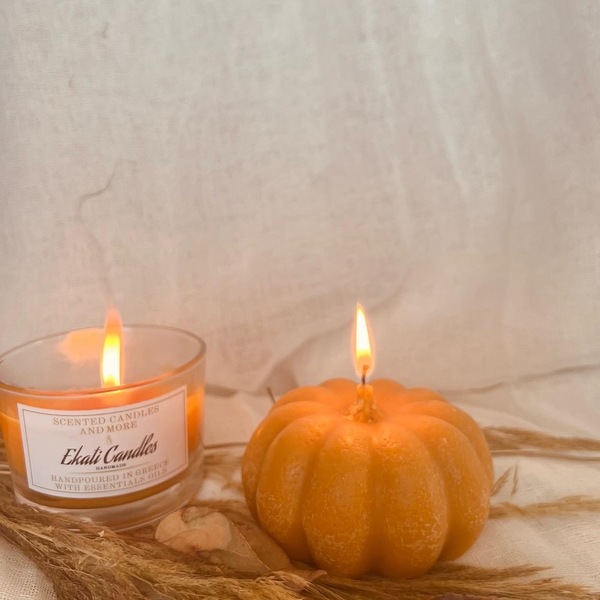 Huge pumpkin-220 γραμμάρια - halloween, αρωματικά κεριά, φθινόπωρο - 2