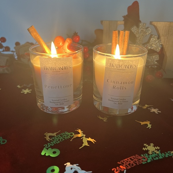 Panettone&cinnamon rolls 440gr - αρωματικά κεριά, χριστουγεννιάτικα δώρα - 2