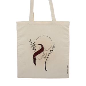 Πάνινη τσάντα - Tote bag - The moon - ύφασμα, ώμου, all day, tote, πάνινες τσάντες