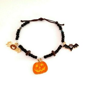 Pumpkin Halloween bracelet - χάντρες, halloween, χεριού, αυξομειούμενα, παιδικά βραχιόλια