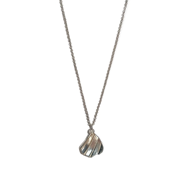 Ασημένιο κολιέ με μενταγιόν θραύσμα κοχυλιού - charms, ασήμι 925, κοχύλι, μακριά, μοδάτο - 2