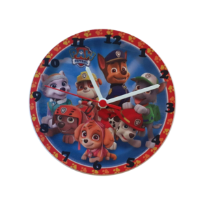 Ξύλινο ρολόι τοίχου 20εκ "Paw Patrol" - αγόρι, ρολόι, δώρο, ρολόγια, ήρωες κινουμένων σχεδίων, διακοσμητικό παιδικού δωματίου