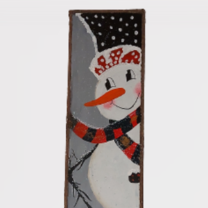 Καμβάς - Χιονάνθρωπος με ακρυλικά 80x20x3cm - ύφασμα, διακοσμητικά