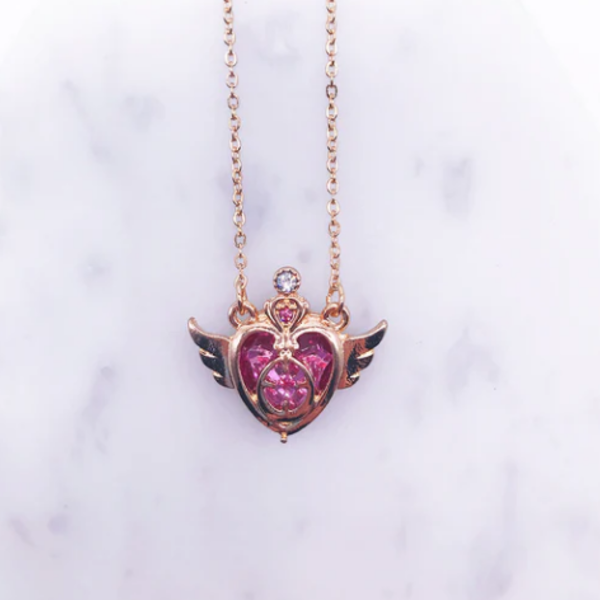 Sailor Moon | Κολιέ με ατσάλινη αλυσιδα και καρδιά 40εκ - επάργυρα, κοντά, ατσάλι, φθηνά - 4
