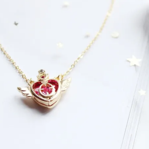 Sailor Moon | Κολιέ με ατσάλινη αλυσιδα και καρδιά 40εκ - επάργυρα, κοντά, ατσάλι, φθηνά - 5
