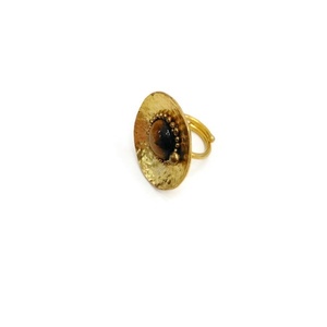 Μπρούτζινο Δαχτυλίδι Μάτι Τίγρη - επιχρυσωμένα, μπρούντζος, μεγάλα, αυξομειούμενα - 3