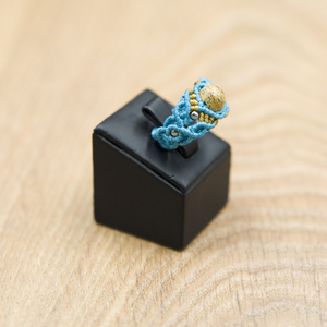 Μακραμέ δαχτυλίδι, τιρκουάζ χρώματος με ίασπι ( Jasper) - ημιπολύτιμες πέτρες, μακραμέ, boho, σταθερά