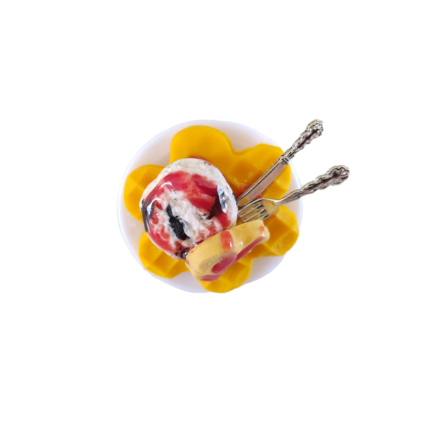 Δαχτυλίδι βάφλα καρδιά με παγωτό oreo με πολυμερικό πηλό / μεγάλο / μεταλλική βάση / αυξομειούμενο / Twice Treasured - πηλός, cute, γλυκά, αυξομειούμενα, kawaii - 5