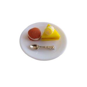 Δαχτυλίδι πάστα λεμόνι με πορτοκαλί macaron με πολυμερικό πηλό / μεσαίο / μεταλλική βάση / αυξομειούμενο / Twice Treasured - πηλός, cute, γλυκά, αυξομειούμενα - 2