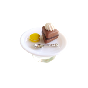 Δαχτυλίδι πάστα σοκολατίνα με κίτρινο macaron με πολυμερικό πηλό / μεσαίο / μεταλλική βάση / αυξομειούμενο / Twice Treasured - πηλός, cute, γλυκά, αυξομειούμενα