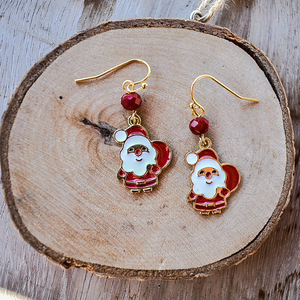 Χριστουγεννιάτικα σκουλαρίκια Άγιος Βασίλης - μέταλλο, κοσμήματα, χριστουγεννιάτικα δώρα, άγιος βασίλης - 3