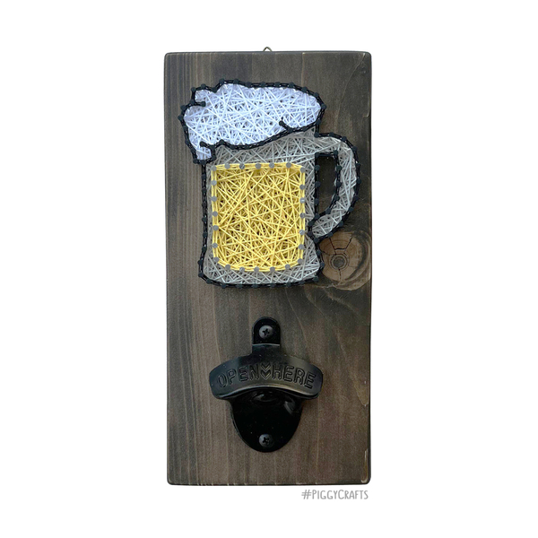Ξύλινο διακοσμητικό τοίχου με ανοιχτήρι μπύρας (25x12cm) - ξύλο, δώρο για αδερφό