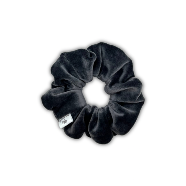 Grey velvet regular scrunchie - ύφασμα, βελούδο, για τα μαλλιά, λαστιχάκια μαλλιών, velvet scrunchies