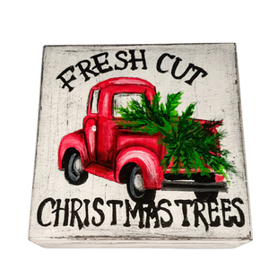Χριστουγεννιάτικο κουτί ξύλινο λευκό 13x13(αυτοκίνητο) - ξύλο, διακοσμητικά, χριστουγεννιάτικα δώρα