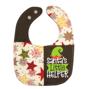 Χριστουγεννιάτικη υφασμάτινη σαλιάρα Santa's little helper, χριστουγεννιάτικο δώρο για μωρά - δώρο, χριστούγεννα, χριστουγεννιάτικα δώρα, σαλιάρες - 2