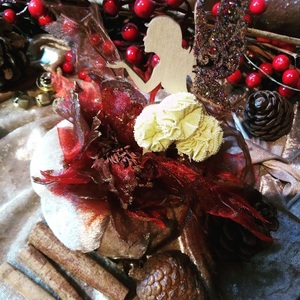 Χριστουγεννιάτικη κολοκύθα γούρι 2024 με νεράιδα - βελούδο, διακοσμητικά, κολοκύθα - 2