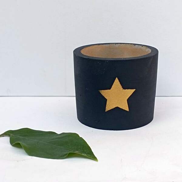 Τσιμεντένιο κασπώ //enkei star - χρωματιστό, αστέρι, τσιμέντο, κασπώ, χριστουγεννιάτικα δώρα - 4