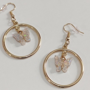 Butterfly earrings - κρεμαστά - 2